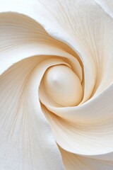 Delicate white petals form an intricate spiral in this close-up of a desert flower bloom, capturing the elegance and tranquility of nature's design