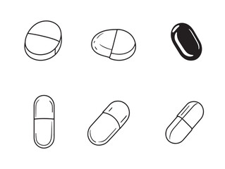 simple clean capsule blister pack line art for medical use