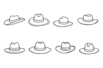 straw hat line art and black color 