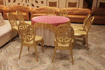 table and chairs in a restaurant