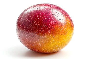 Fototapeta premium Single ripe red and yellow mango isolated