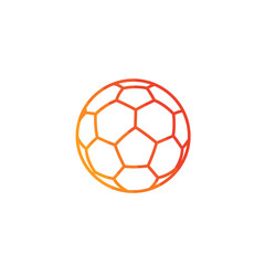 Fototapeta premium Soccer ball icon in gradient color with outline design
