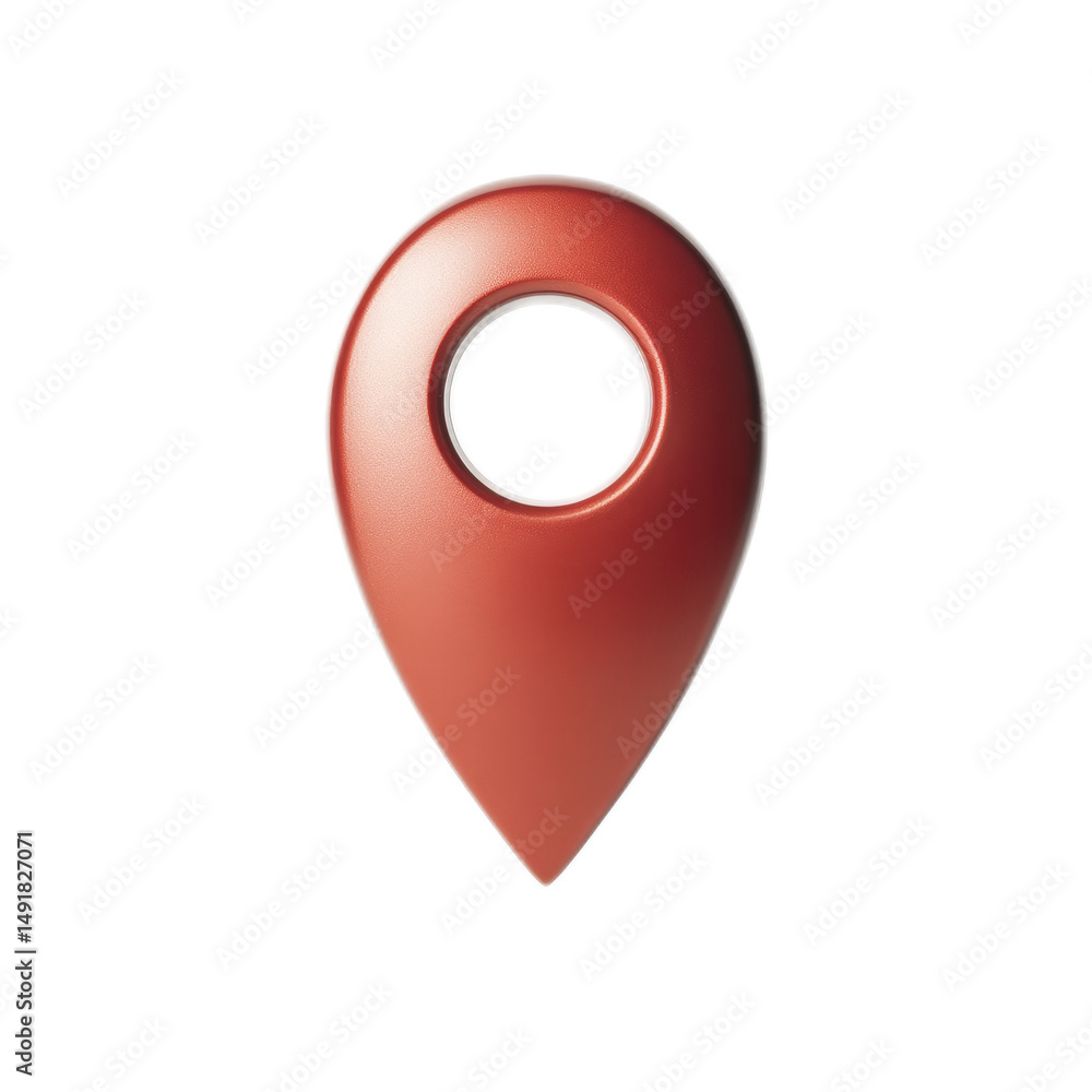 Poster red 3d location pin marker icon isolated transparent background for navigation app design