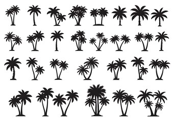 Naklejka premium Palm Silhouette Collection AI Generated