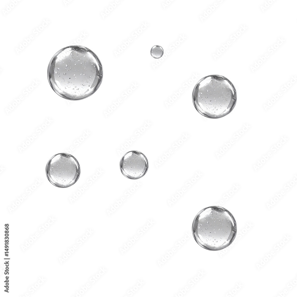 Poster water droplets bubbles floating transparent background abstract image for design