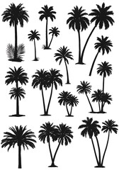 Obraz premium Silhouette Palm Grove AI Generated