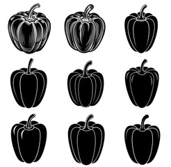 Bell Pepper silhouette vector illustration