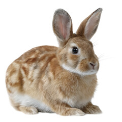 Obraz premium Adorable brown rabbit sitting transparent background perfect for easter or pet related designs