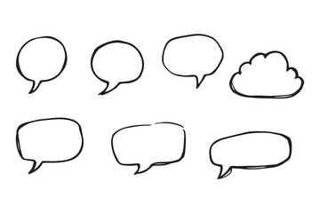 yellow speech bubble line art and black color
