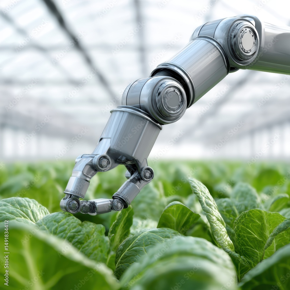 Poster concept art of a fully automated robotic green technology.