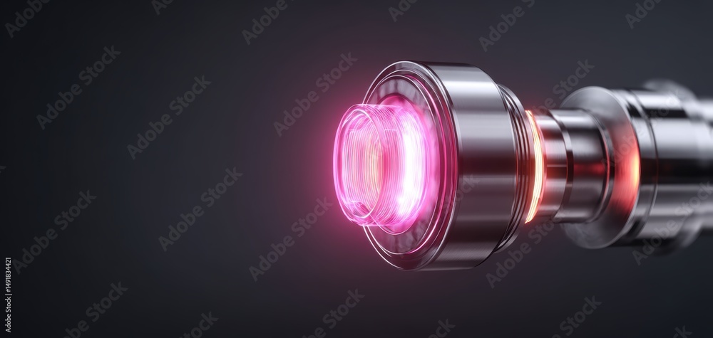 Poster conceptual image of a fusion reactor core generating energy.