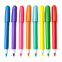 Four colored pens with a blue tip and a red tip