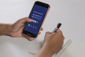 hand holding mobile phone