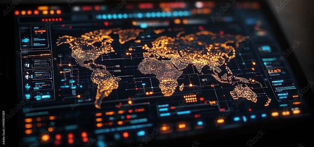 Poster global network visualization: a digital world map