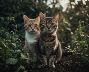 Obraz premium cat on the grass