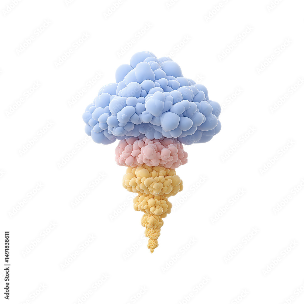 Aufkleber abstract pastel color ink explosions forming a unique shape design element