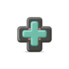 Obraz premium Modern Medical Cross Icon Design Element for Healthcare Apps and Websites