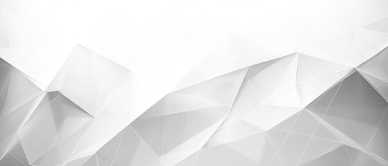 Abstract geometric background with overlapping translucent polygons in various shades of white and gray creating a faceted, crystalline texture