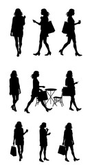 Obraz premium Silhouette Serenade: A Day's Stroll AI Generated