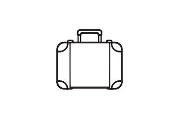 Suitcase line art and black color