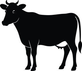 silhouette of a cow