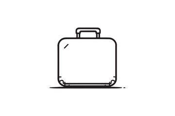Suitcase line art and black color