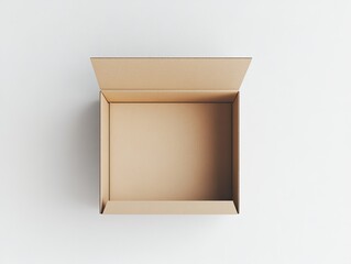 Empty open cardboard box
