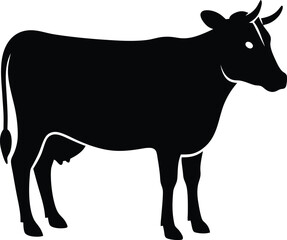 silhouette of a cow