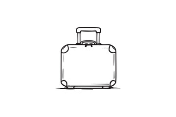 Suitcase line art and black color