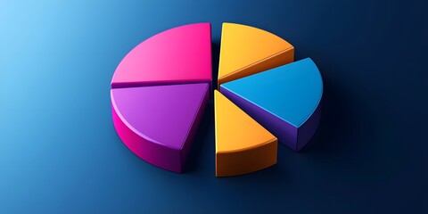 Obraz premium Colorful pie chart graphic design illustration.