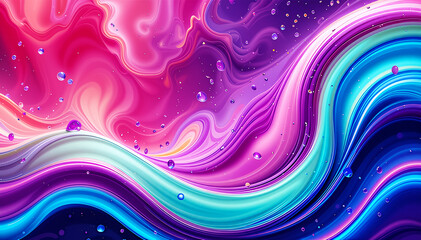 Abstract colorful backdrop design with swirling blue and purple waves creates an artistic motion blur