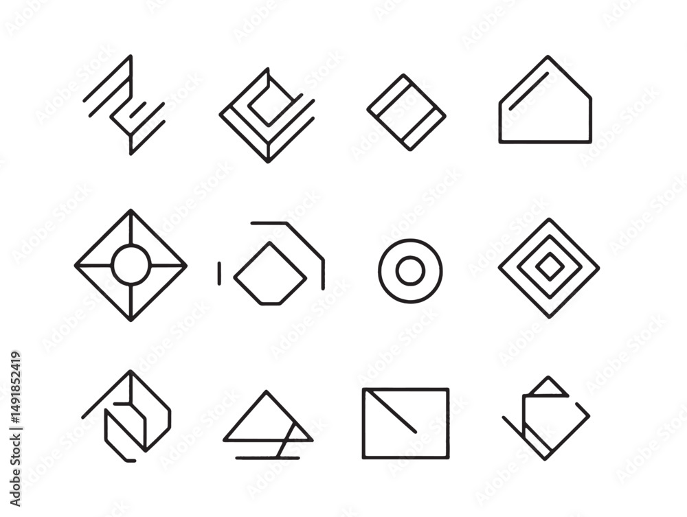 Poster clean align right line art vector for web graphics