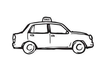 Taxi line art and black color