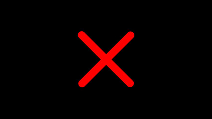 Obraz premium Bold red x mark against black background represents cancellation denial or error icon illustration visual