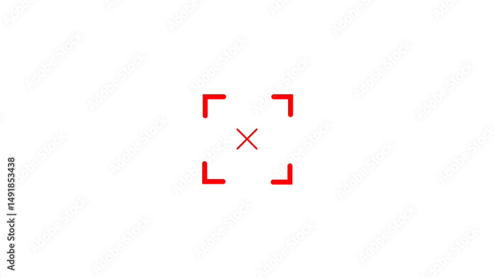 Poster red target crosshair symbol centered on white backdrop representing aiming focusing and precision in