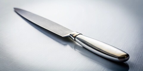 Minimalist Still Life: Aged Silver Table Knife on White