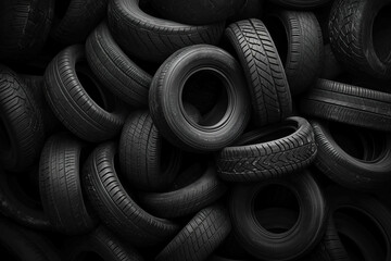 Pile of discarded car tires