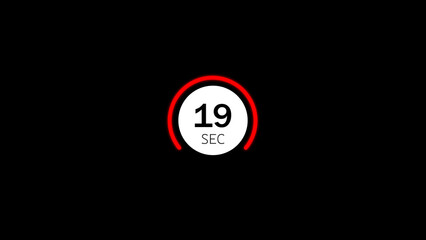 Digital countdown timer displaying nineteen seconds on a dark background ideal for online video tutorials or presentations.