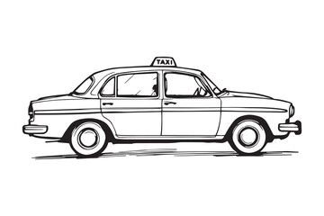 Taxi line art and black color