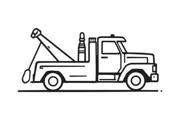 Naklejka premium Tow Truck line art and black color
