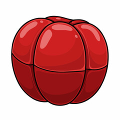 Fototapeta premium Cartoon illustration of a glossy red pepper vegetable with thick lines