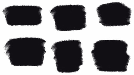 Black Ink Brush Stroke – Isolated on White Background. A bold black brush stroke with rough texture, isolated on a white background.