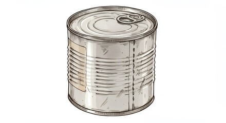 Detailed illustration of a food can