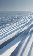 Elegant blue and white striped nautical scene  Subtle wave effect, clean lines ,  ocean,  waves,  graphic