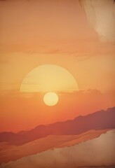 Obraz premium Aged paper texture, retro sunset hues, warm tones, background, graphic, wallpaper