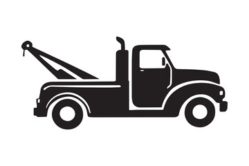 Tow Truck line art and black color