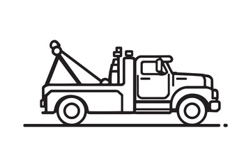 Naklejka premium Tow Truck line art and black color