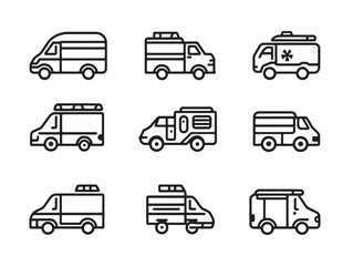 Emergency ambulance siren line art icon for medical