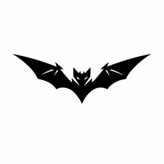 Fototapeta premium Silhouette of a bat with outstretched wings and visible piercing eyes