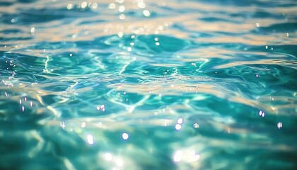 Close-up of rippling blue water with sparkling light reflections.